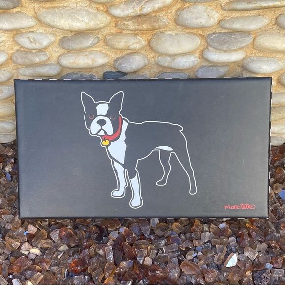 NIB NWT New Marc Tetro Boston Terrier Dog Large Black Zip Around Wallet Puppy - Picture 3 of 4